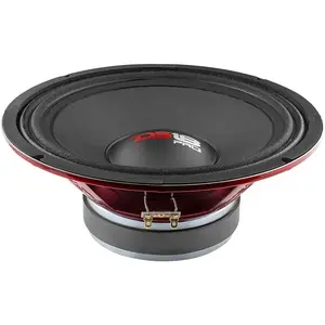 DS18 PRO-X10M Loudspeaker - 10", Midrange, Red Steel Basket, 600W Max, 300W RMS, 8 Ohms - Premium Quality Audio Door Speakers for Car or Truck Stereo Sound System (1 Speaker), Classic DS18Sound