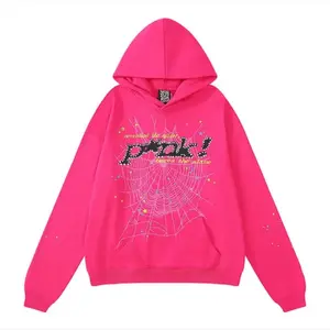 Pink Spider Hoodie  Menswear Tops Pullover