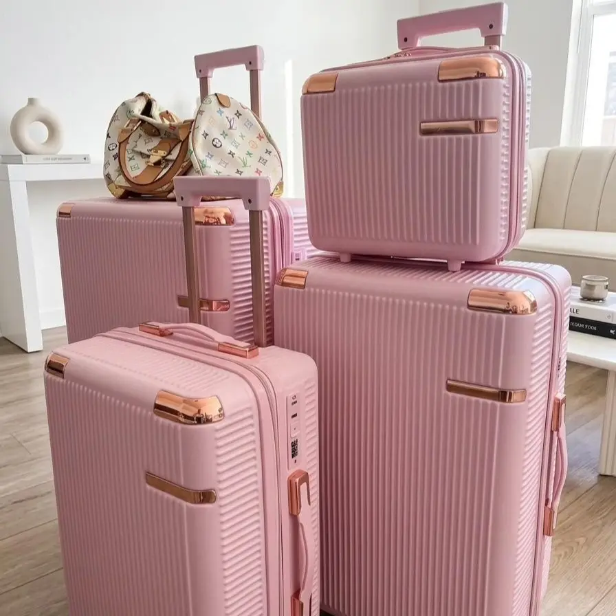 4-Piece Hardshell Luggage Set,Scratch-Resistant Suitcases with Multi-directional Wheels and Telescoping Handle,carry on luggage with wheels，luggage bags for travel,Carry On Roller