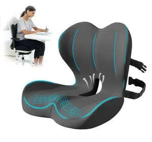 [Summervibes] Seat Cushion for Office Chair and Car, Lumbar Support Pillow for Office Chair, Memory Foam Ergonomic Seat Cushion for Long Sitting, Back & Tailbone Pain, Sciatica