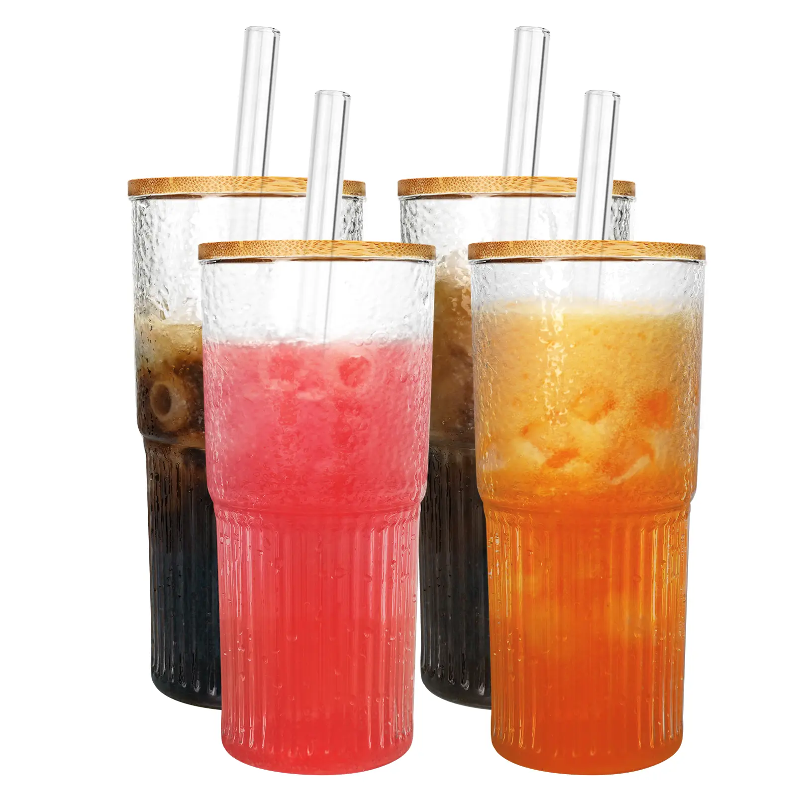 ANOTION  Gift for Women,  20oz High Borosilicate Glass Tumbler with Lids and Straws – Perfect for Iced Coffee, Water, Smoothies, and More