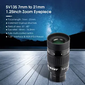 Svbony SV135 Zoom Eyepiece,7-21mm 1.25 Inch Telescope Eyepiece,6 Element 4 Group Telescope Accessories for Astronomic Telescopes
