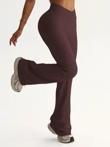 Tkitk Seamless Cross-Waist Soft Yoga Pants, Ideal for Gym Running Cycling, Comfortable Workout Apparel, Perfect for Active Lifestyle, Athletic Pants