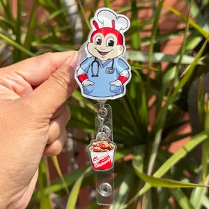 Jolli Healthcare Worker , CNA , Medical Assistant Retractable ID Badge Reel ( Alligator Clip ) Acrylic Keychain, Bag Charm