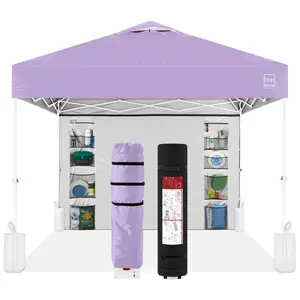 Best Choice Products 10x10ft Easy Setup Pop Up Canopy, Portable Tent w/ Side Wall, 1-Button Push, Case