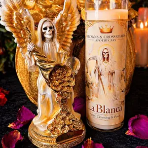 La Blanca Santa Muerte Candle | Cleansing, Peace & Spiritual Purification | Crossroads and Crowns Apothecary
