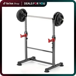 LBS Squat Rack (Weights Not Included — Sold Separately) – Adjustable Home Gym Equipment for Barbell & Dumbbell Sets | Multi-Function Weight Lifting Stand for Beginners to Pros