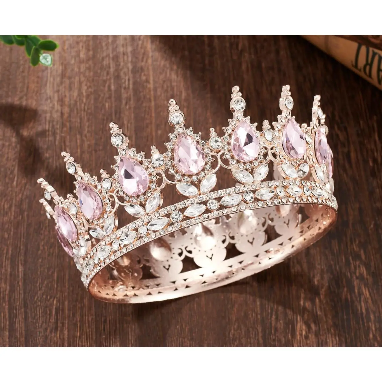 Queen Crown Rhinestone Wedding 2 Pieces Baroque Queen Crown, Brides Bridesmaids Rhinestone  main image 3