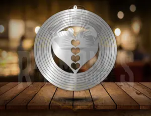 RMS Hearts Wind Spinner - Durable Steel Outdoor Decor with Metal Swivel Hook & Mesmerizing Spinning Effect - Available in Small & Large Sizes