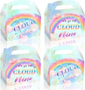 12 PCS On Cloud 9 Birthday Party Supplies - Party Favor Bags Treat Bags Candy Goodie Bags Colorful Boxes