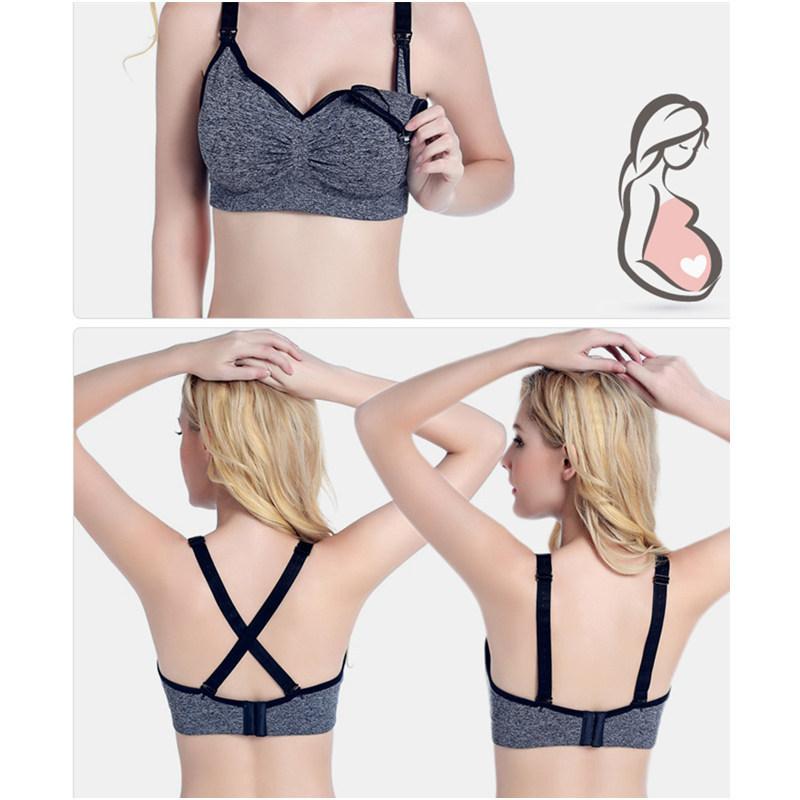 Comfortable Front-Opening Wireless Nursing Bra for Moms