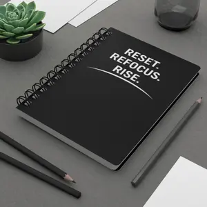 New Year Motivational Spiral Journal, Inspirational Quote Notebook, New Year Mindset Journal, Choose Your Design - Reset Refocus Rise