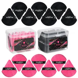 14-Piece Triangle Powder Puff Set, Soft Velvet Makeup Puffs for Face, Suitable for Loose Powder and Foundation, Dry Wet Contouring, Includes Storage Box