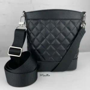 Adjustable Nylon Strap - Shoulder to Crossbody Length (34-55") - 1.5" Wide-n-Comfy - Silver-tone & Black Connector Choices