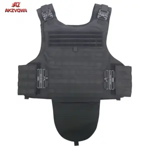 A002-AKZVQWA Crusader 2.0 Tactical Molle Vest, Quick Release Buckles, Adjustable Size, Triple Pouches Airsoft Vest for Outdoor Training, Medium