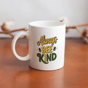 Bee Gifts Women Men - Holiday Season Gift, 11 oz Bee Kind Mug, Bee Coffee Mug, Ceramic, Bee Themed Gift Idea