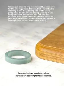 Natural Jadeite Square Ring, Couple Ring, Chinese Style, Wealth Attraction, Feng Shui Jewelry, Energy Ring, Perfect Gift for Couples