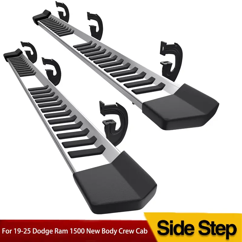 Fuke Black Side Step Nerf Bars Running Boards For 2015-2023 Ford F-150 Super Duty Crew Cab - 84.5 Inch, Textured Finish
