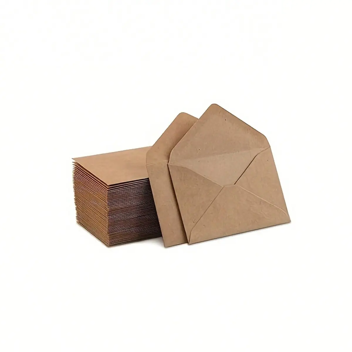 100 Mini Kraft Paper Envelopes Mailers Office Stationery Supplies for Gift Card Storage, Invitation Shells for Business Cards, Durable and Eco-Friendly