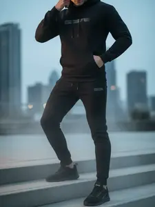 Future Letter Print Sportswear Set (hoodie + Jogger Pants), Casual Loose-Fitting Two-Piece, Comfort Fabric, Fall & Winter