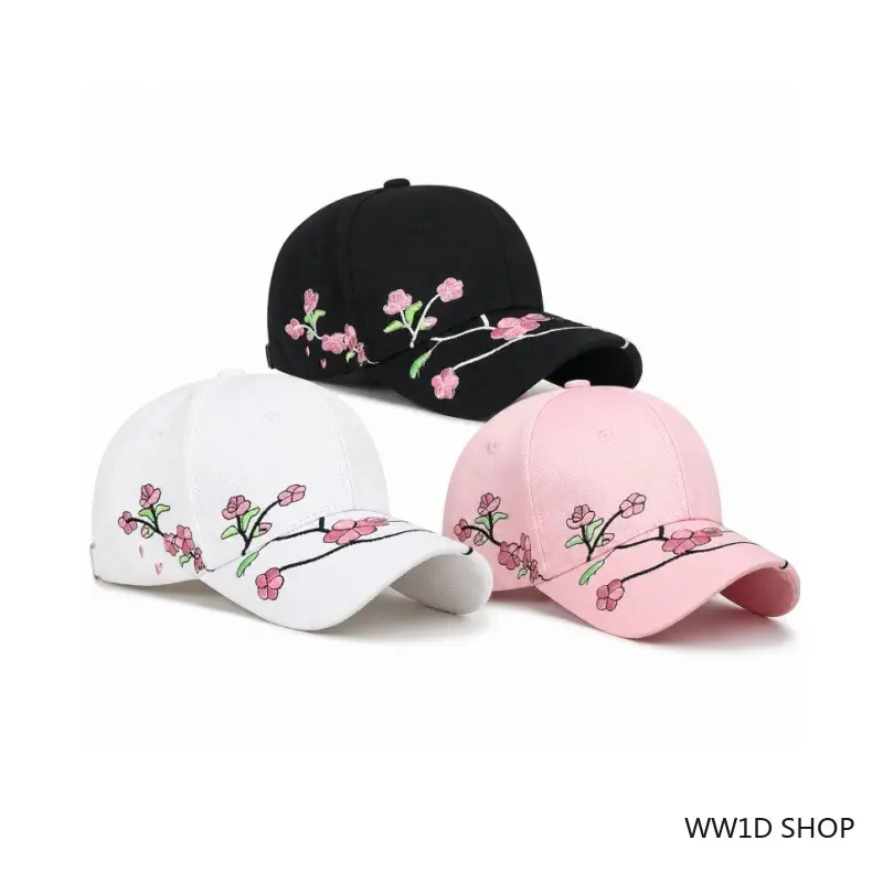 Unisex 3-Pack Flower Embroidered Baseball Hat Set - Adjustable Outdoor Cap, Embroidered Headwear, Fashion Matching Hat for Women, Outdoor Sports, Casual Wear