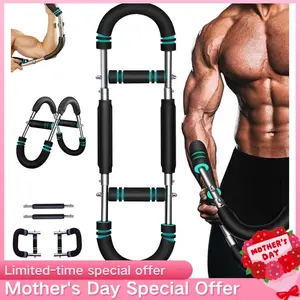 Twister Arm Exerciser Adjustable Spring Workout Bar for Forearm Triceps Chest Strengthener Portable Home Fitness Equipment U60-100lbs Kit