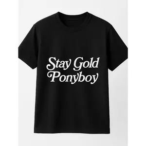 Women's Stay Gold Ponyboy T-Shirt Classic Movie Tee The Outsiders Fan Merch Retro 80s Style