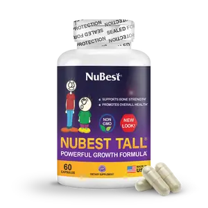 NuBest Tall, Powerful Bone Growth Formula for Ages 5+, with Calcium, Collagen and Precious Herbs, 60 Capsules