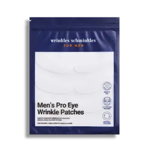 Men's Eye Wrinkle Patches - 100% Medical Grade Silicone to Smooth Fine Lines, Crow's Feet & Dark Circles - Made in the USA - Reusable & Non-Invasive Skin Care
