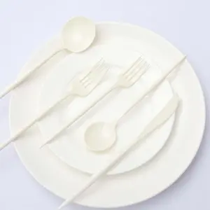 50-Pack Plastic Utensil Set Ivory - Premium Disposable Heavy Duty Sleek Flatware