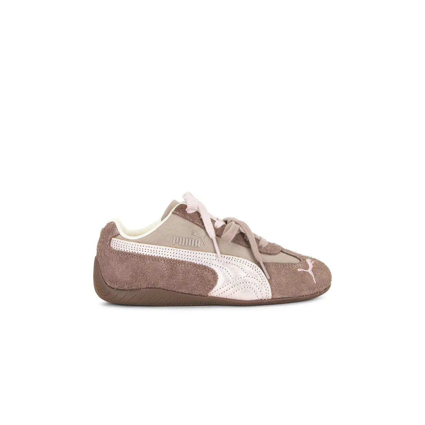 Puma Select Speedcat Brushed Luxe Sneakers in Mouse Gray & Gum