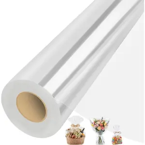 Cellophane Wrap for  Baskets 31.5 in x 120 ft Clear Easter Cellophane Wrap Roll  Basket Wrapping Plastic for Basket Stuffers  Bouquets Arts Crafts Projects(31.5" fold into 16")