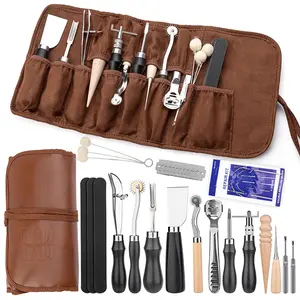 Unberr Leather Working Tools Kit - Complete Leathercraft Set with Stitching, Carving & Stamping Tools for Beginners & DIY Projects