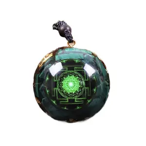 Natural Crystal Necklaces & Pendants - Green Crystal Pendant with Unique Design and Adjustable Loop