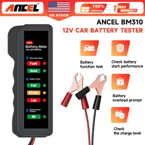 BM310 12V Car Digital Alternator Battery Tester Batteries Detector with 6 LED Lights Display for Car Automotive Motorcycle, Battery Health Analyzer, Car Battery Tester Scan Tool