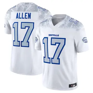 Men's #17 White Allen Football Fan Jersey Printed Game Day Shirt Athletic Sports Uniform Breathable Performance Apparel Lightweight Training Top Football Fans Collection Gift Tailgate Party Sportswear