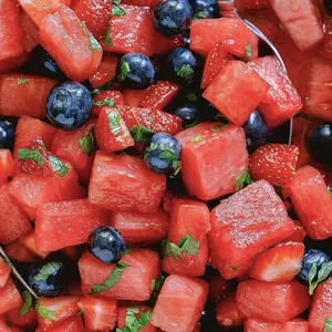 Heirloom Fruit Seed Bundle - Grow Heirloom Fruit - 50 Crimson Sweet Watermelon 75 Top Mark Melon 75 Green Flesh Honeydew 175 Northern Highbush Blueberry 75 Alpine Alexandria Strawberry 40 Jubilee 50 Tendersweet Orange Seeds