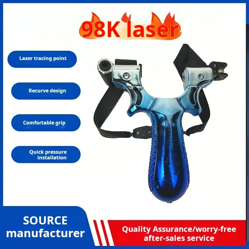 Entertainment Training Bow Set with Laser and Rubber Bands, Durable Grip Outdoor Archery Practice Kit, Quick Installation Ideal for Beginners & Advanced Users