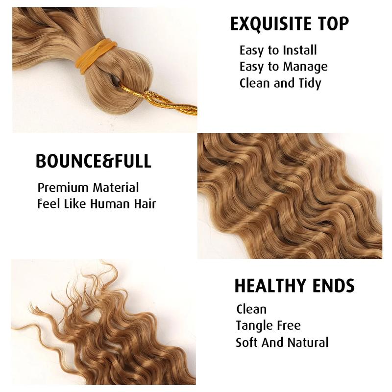 30 Inch Human Braiding Hair for Boho Braids, Deep Wave Bulk Knotless Braids Curly Bohemian Water Wave Braiding(#27, (3 No Weft Bundles/Pack)) 30 Inch Human Braiding Hair for Boho Braids, Deep Wave Bulk Knotless Braids Curly Bohemian Water Wave Braiding(#27, (3 No Weft Bundles/Pack))