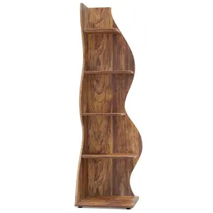 Tribesigns 5-Tier Corner Shelf, Modern Wall Corner Bookshelf Bookcase