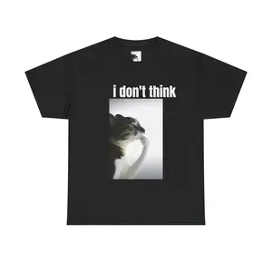 Cat Thinking Unisex Tee, Funny Cat Lover Shirt, Cute Animal Graphic Tshirt, Humorous Tee Gift, I Dont Think