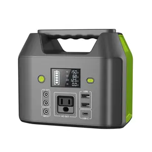 150W Portable Power Station, 155Wh Power Bank with 110V AC Outlet, 6 Outputs & LED Light for Camping & Home Backup