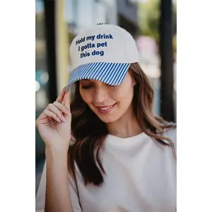 Hold My Drink I Gotta Pet This Dog Vintage Hat