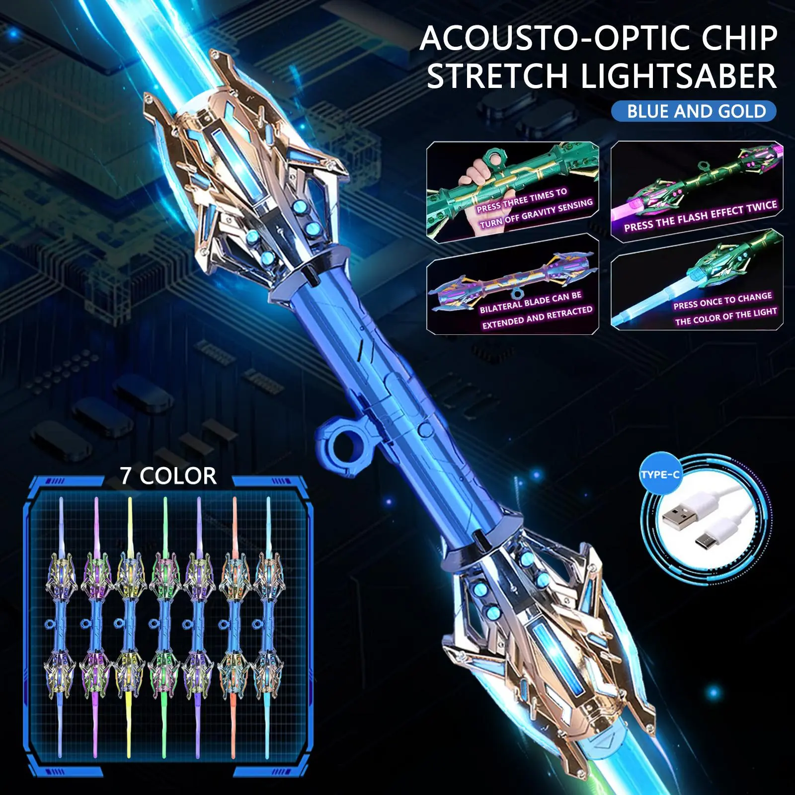 Blue Gold Lightsaber toys
