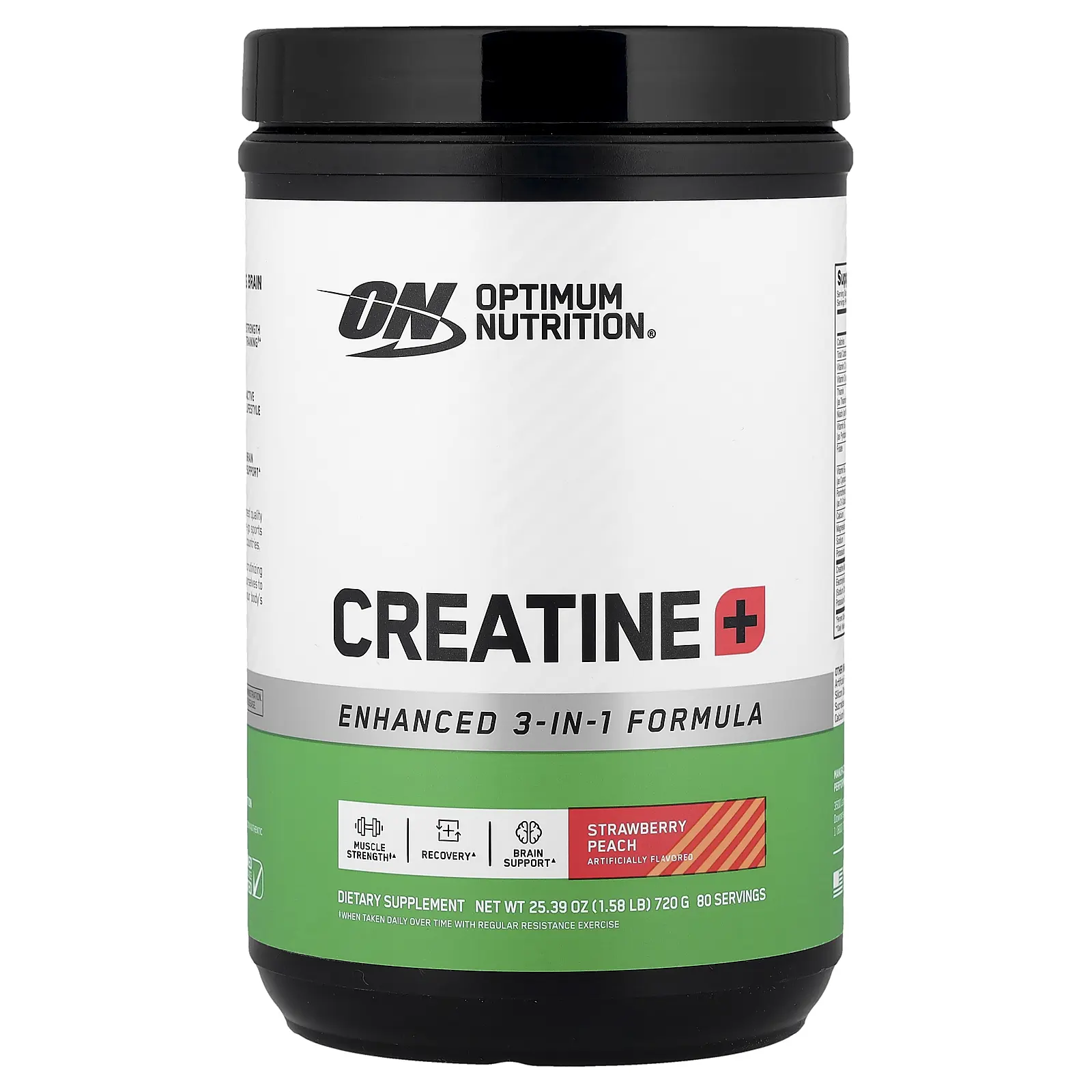 Optimum Nutrition Creatine+, Strawberry Peach, 1.58 lb (720 g)
