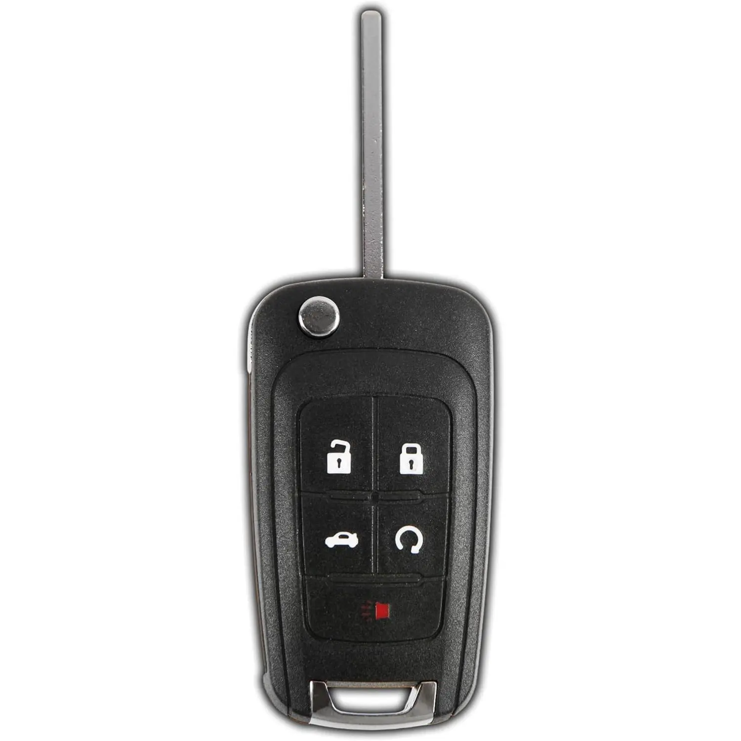 5-Button Flip Remote Key Fob Replacement (1-Pack, Self-Programmable, Standard Ignition) for 2010-2019 Buick Encore, Chevrolet Chevy Camaro, Equinox, Impala, Malibu, GMC Terrain (OHT01060512), Remote Programming
