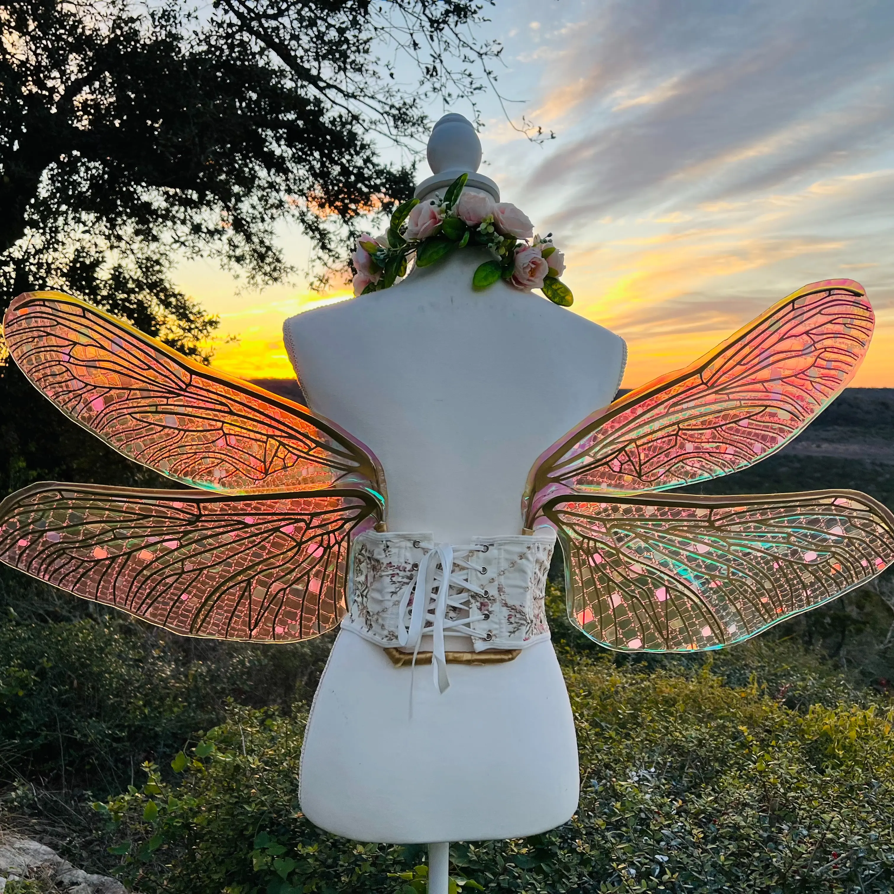 Dragonfly Fairy Wings Costume Adult Size Strapless Iridescent