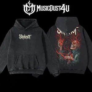 MusicDust4U Slipknot Skeleton Heart Design Hoodie 100% Premium Cotton 230gsm Washed Unisex Classic Fit American Made for Everyday Comfort - Fabric
