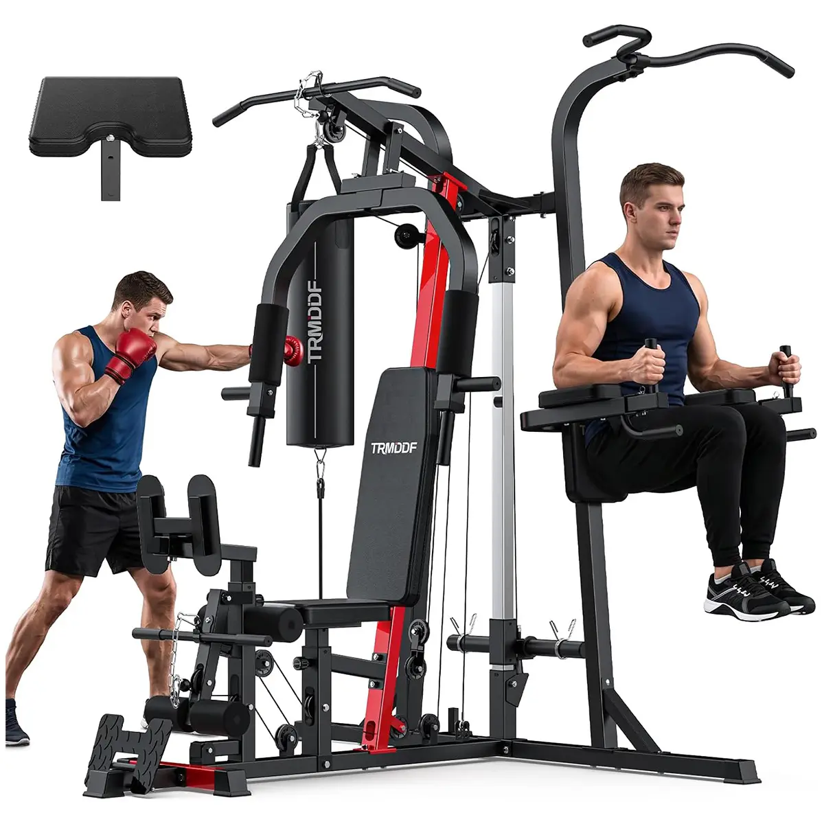 Pooboo Unisex Steel Alloy Home Gym Equipment - Multi-Station Weight Stack Machine with Adjustable Weights for Full-Body Strength Training