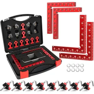 4 Pack 90 Degree Right Angle Corner Clamp, 5.5"x 5.5" Aluminum Alloy Positioning Squares Woodworking Tools Ideal for Picture Frame, Box, Cabinets, Drawers